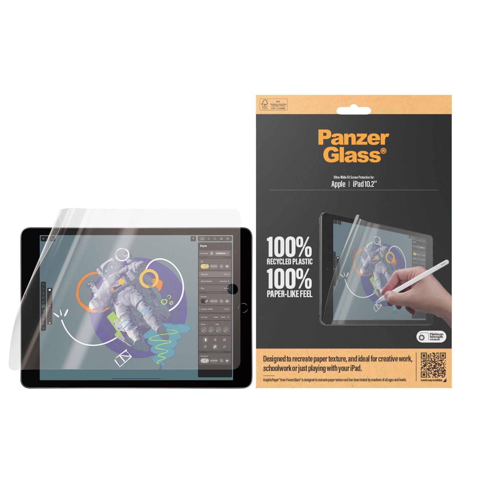 PanzerGlass® GraphicPaper® Screen Protector iPad 10.2'' (2019-2021) | Ultra-Wide Fit